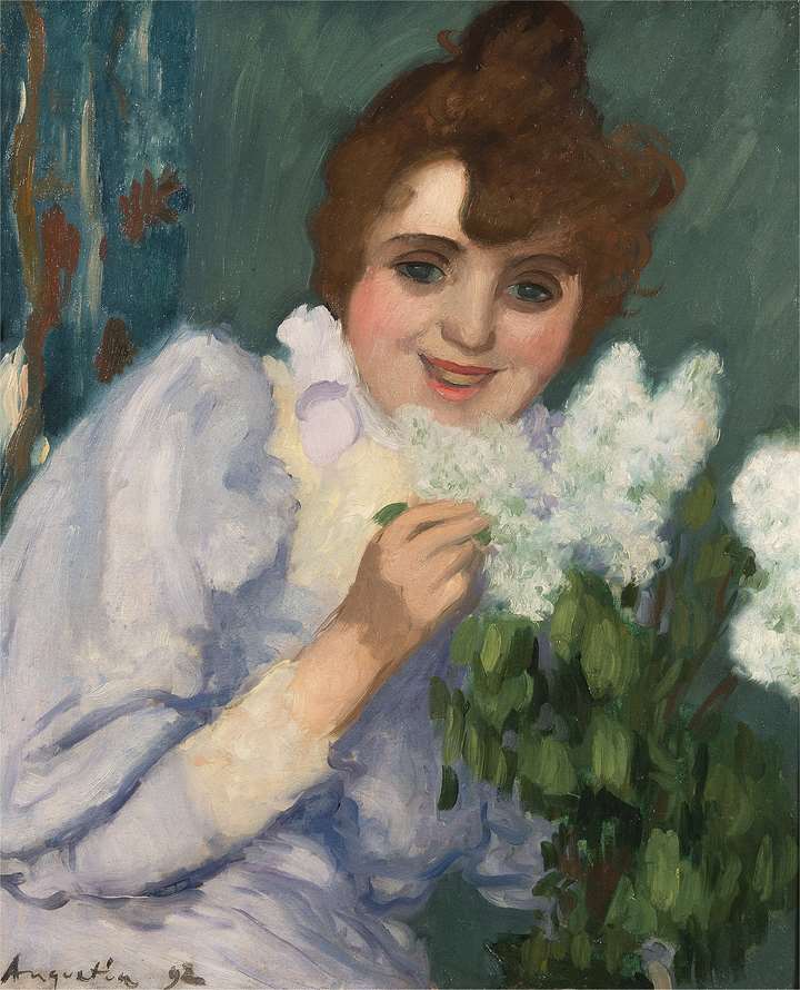 Femme aux Lilas